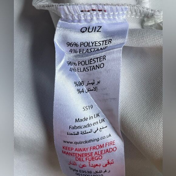 Quiz Pale Mint Green Scuba Fit & Flare Hi/Low Floral Swing Dress (Size: 4) - Picture 12 of 16